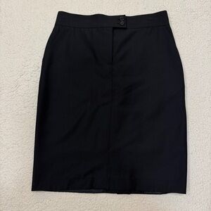 Authentic Vintage Louis Vuitton Black Wool Silk Skirt Size 38